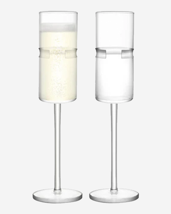 LSA Horizon Champagne Flute 180ml Clear/Cut x2