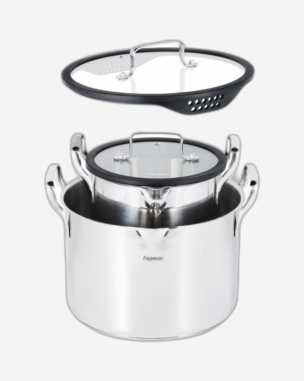 مجموعة أواني الطهي فيسمان فابيا، 4 قطع (الأواني: 2.5 لتر/18 سم؛ 6.2 لتر/24 سم؛ الأغطية 18/24 سم)