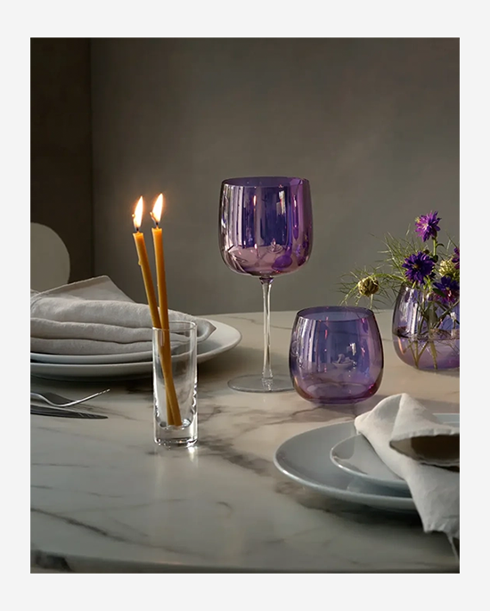 LSA Polar Violet Aurora Stemless Glass 370ml