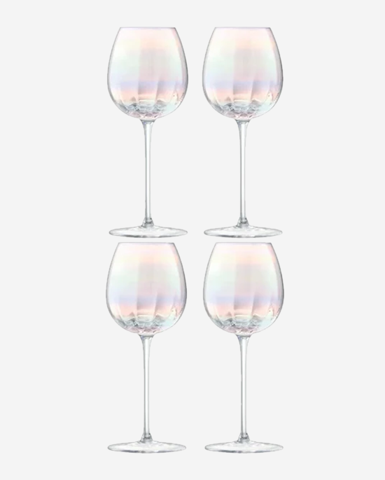 LSA Pearl White Wine Glass 325ml Mother of Pearl x4