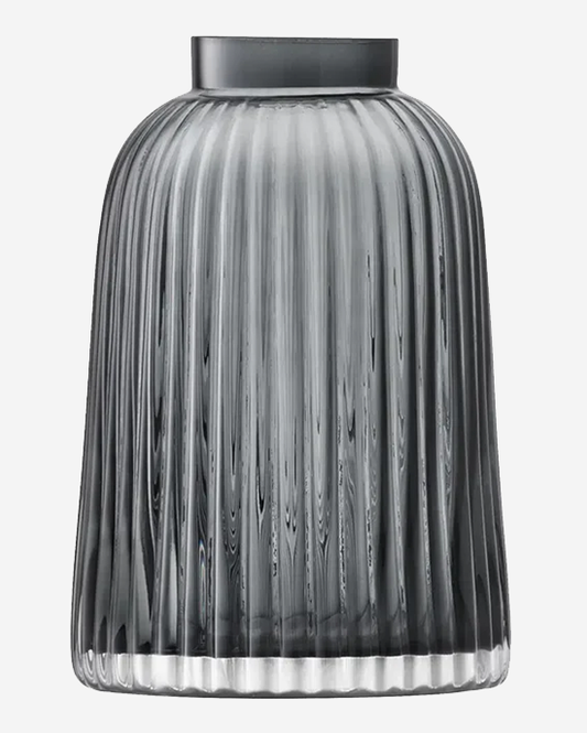 LSA Pleat Vase Grey H20cm