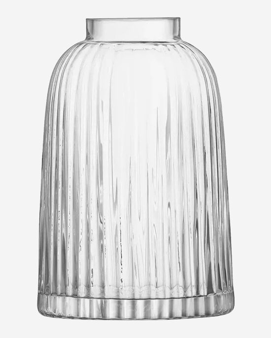 LSA Grey Pleat Vase H20cm