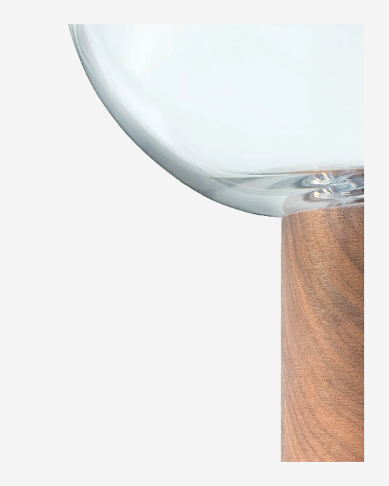 LSA Clear Walnut Oblate Vase Lantern H28cm