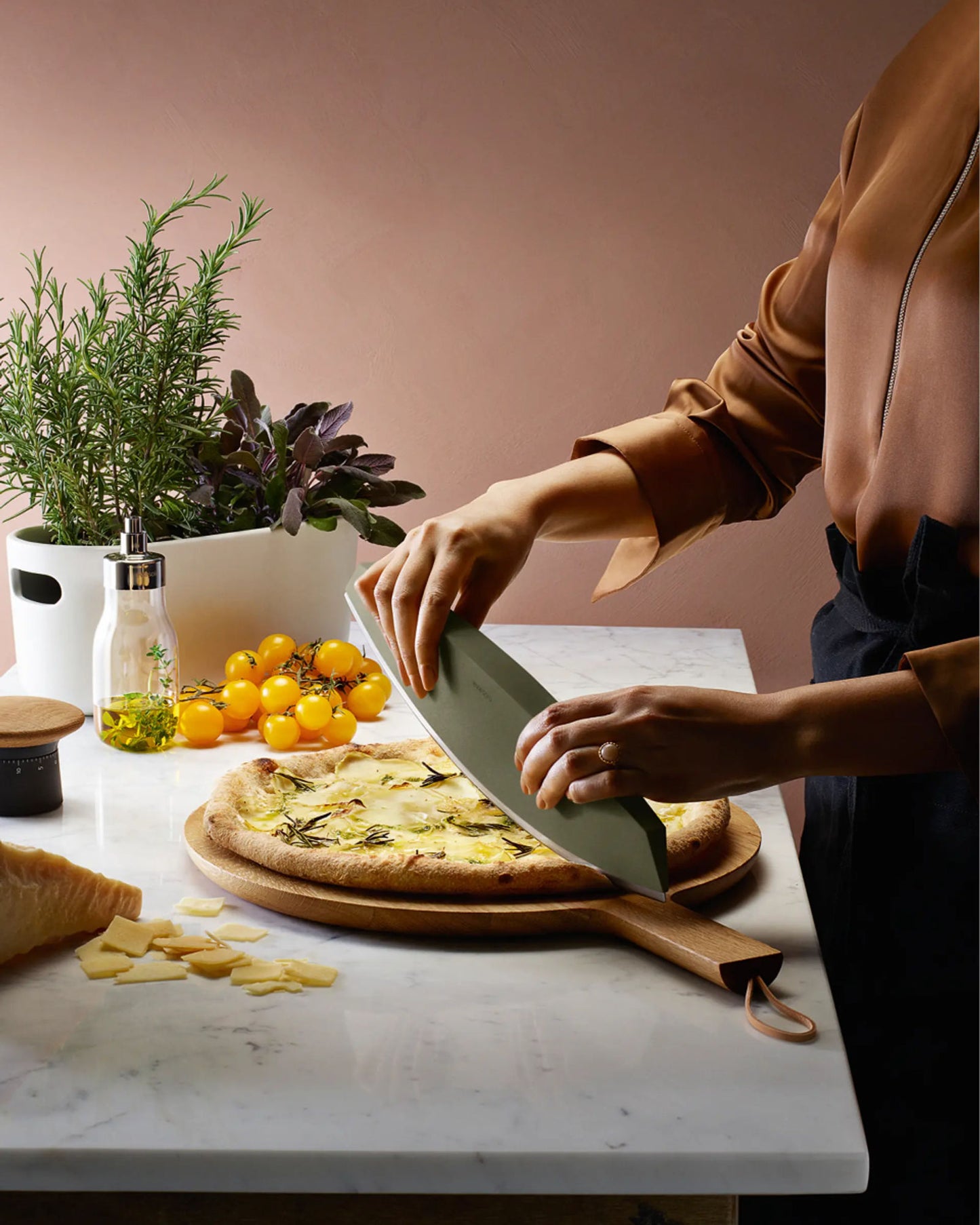 سكين بيتزا/أعشاب إيفا سولو 531500، أداة خضراء