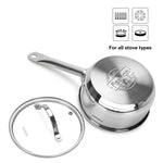 قدر فيسمان سعة 1.5 لتر مع غطاء زجاجي، مصنوع من الفولاذ المقاوم للصدأ مع قاعدة حثية من سلسلة لومينوسا