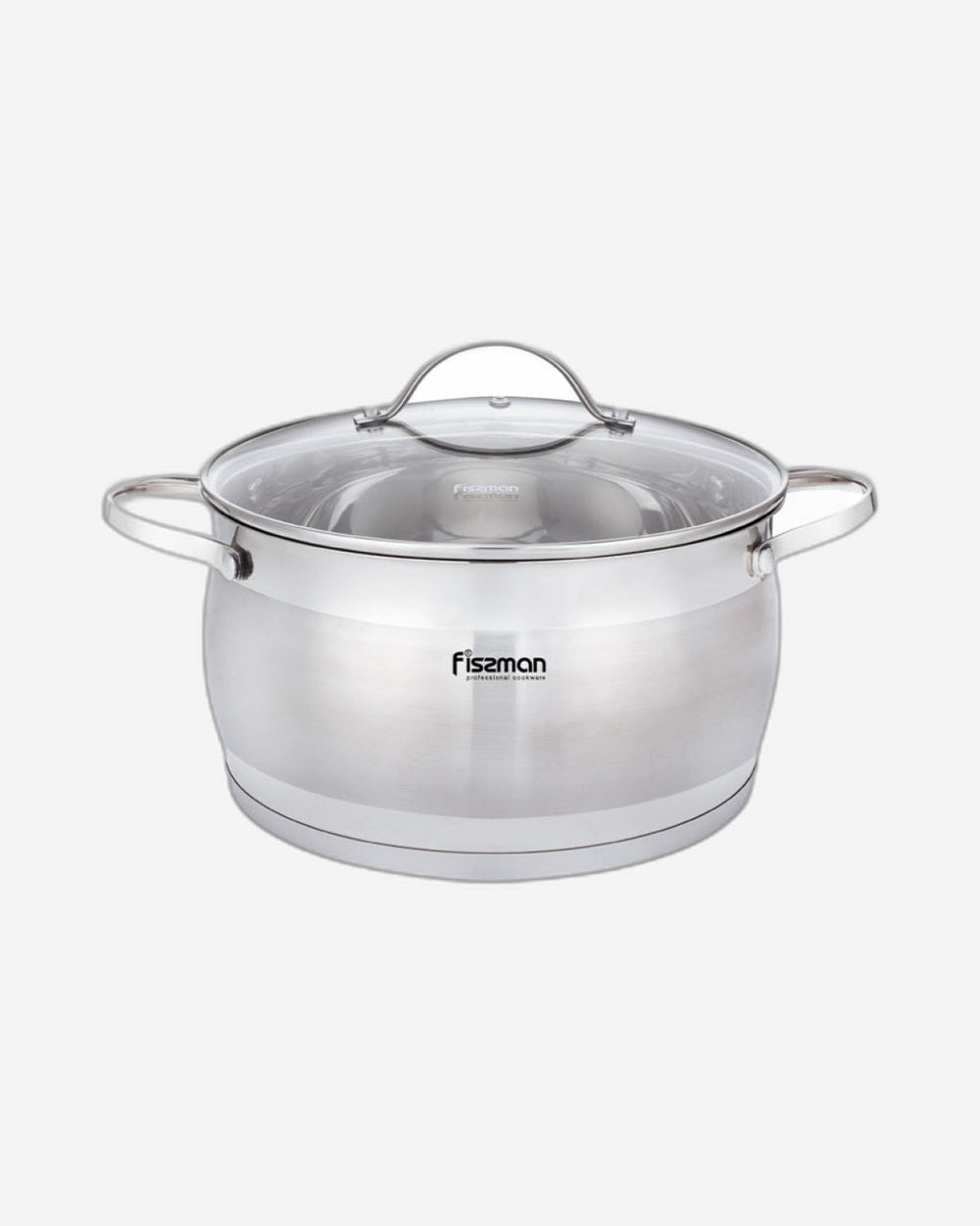 Fissman Stockpot with Glass Lid 2.6LTR with Measuring Mark, Stainless Steel Stockpot Fabiana Series