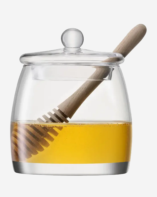 LSA Clear Serve Honey Pot with Oak Dipper