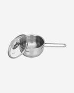 قدر فيسمان جاليفر 14 سم/0.9 لتر مع غطاء زجاجي من الفولاذ المقاوم للصدأ