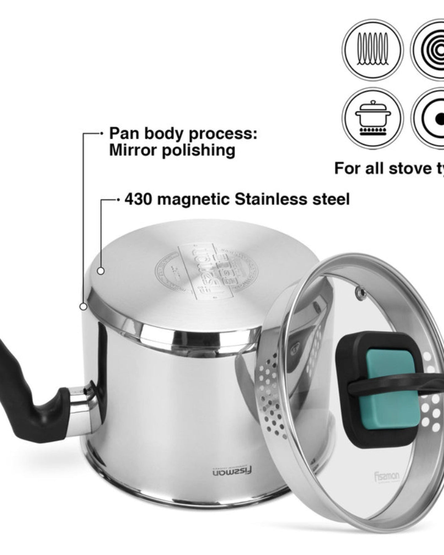 إبريق حليب فيسمان سعة 2.5 لتر مع غطاء