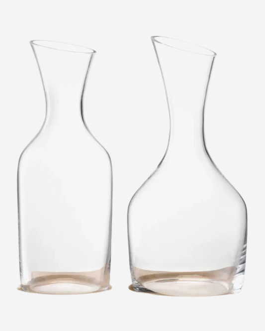 LSA Wine Water & Wine Carafe Set & Oak Base Clear