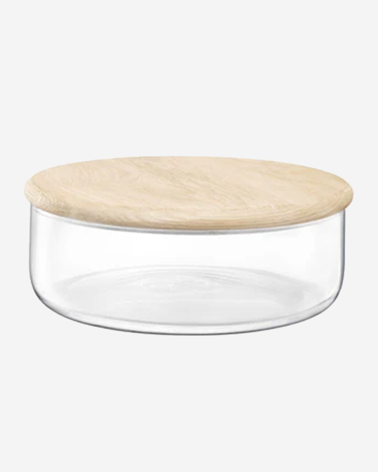 LSA Dine Bowl/Container & Oak Lid Clear