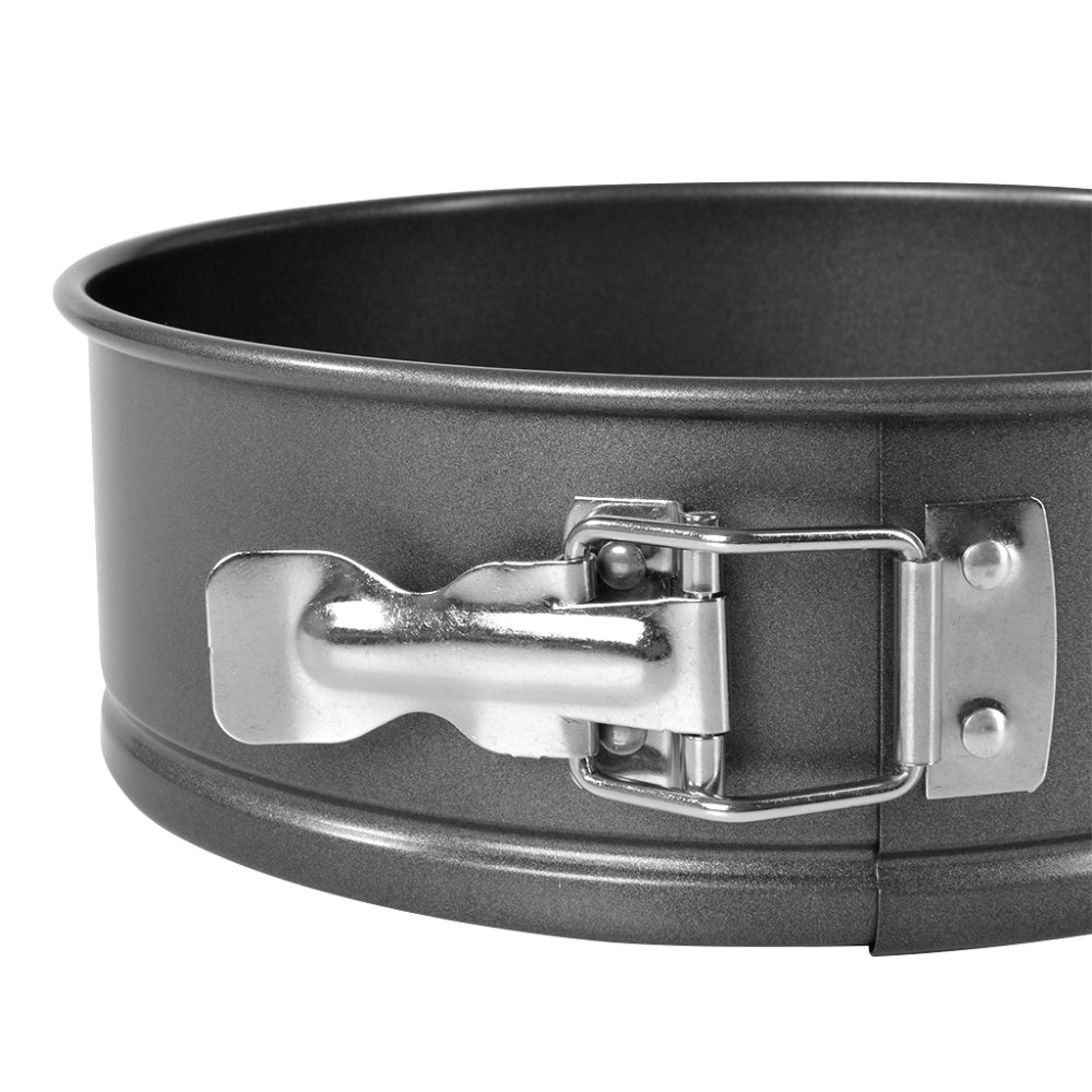 قالب كيك دائري من الفولاذ الكربوني من فيسمان بنابض، غير لاصق، مع قاعدة قابلة للإزالة، أسود، 20×6.8 سم