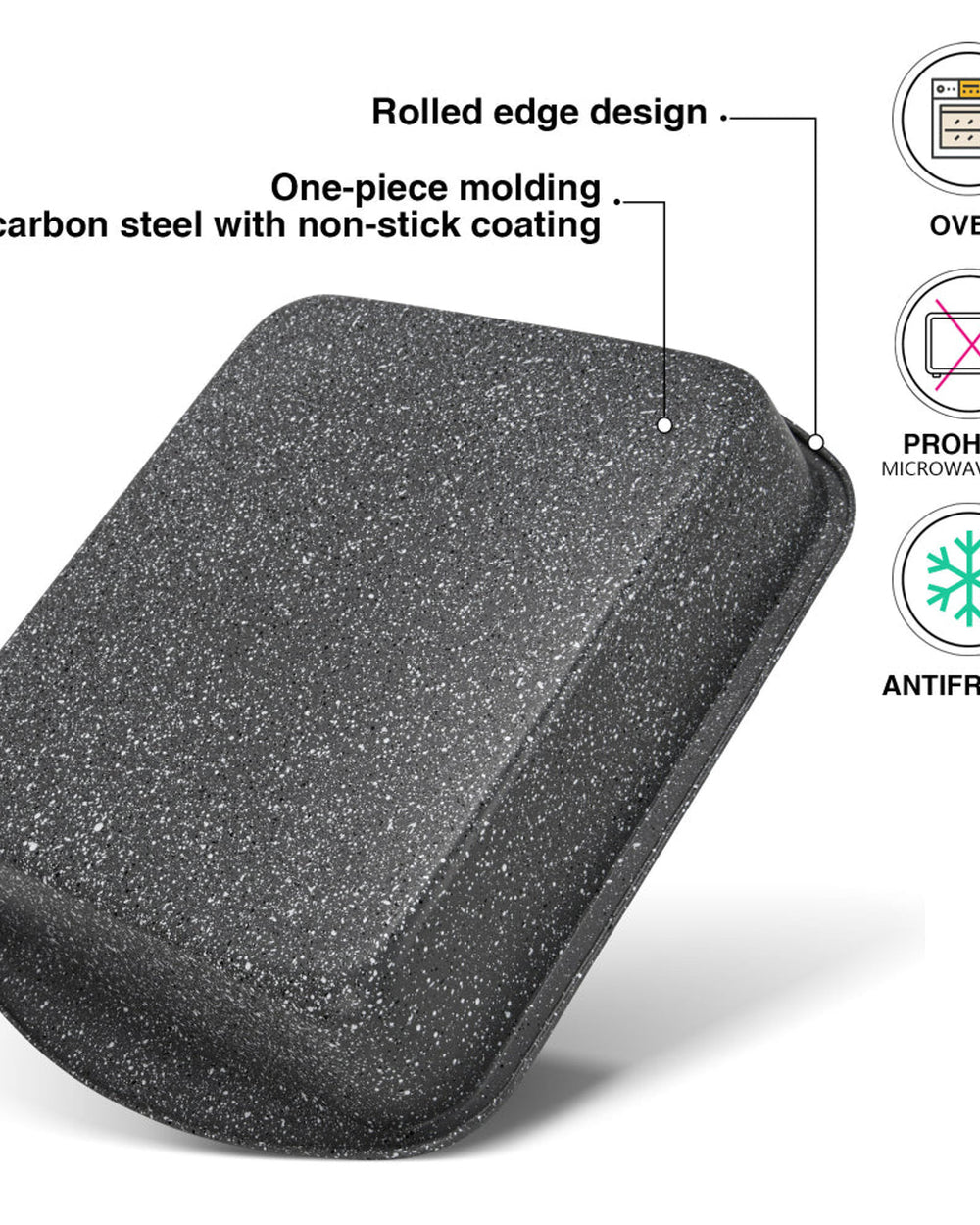 شواية فيسمان 35 سم من الفولاذ الكربوني مع طلاء غير لاصق