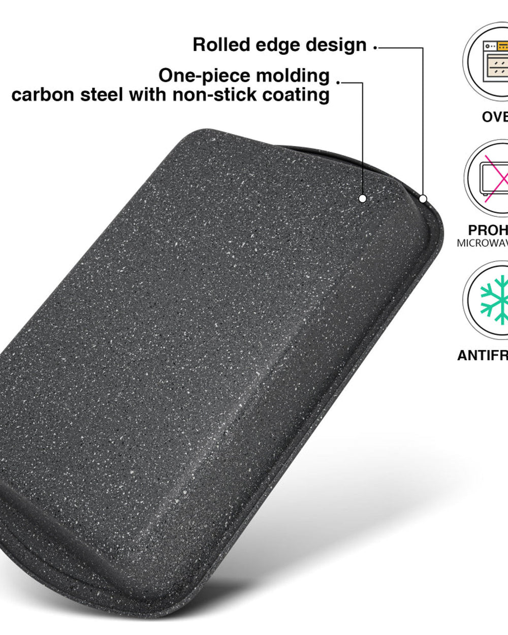 شواية فيسمان 38 سم من الفولاذ الكربوني مع طلاء غير لاصق