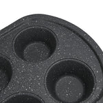 صينية مافن فيسمان، 6 أكواب، 32 سم، مصنوعة من الفولاذ الكربوني مع طلاء غير لاصق