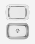 طبق زبدة فيسمان 18×12×7 سم من الفولاذ المقاوم للصدأ