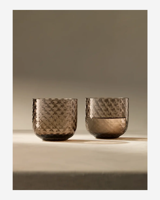 LSA Dapple Tumbler 300ml Earth Brown x2