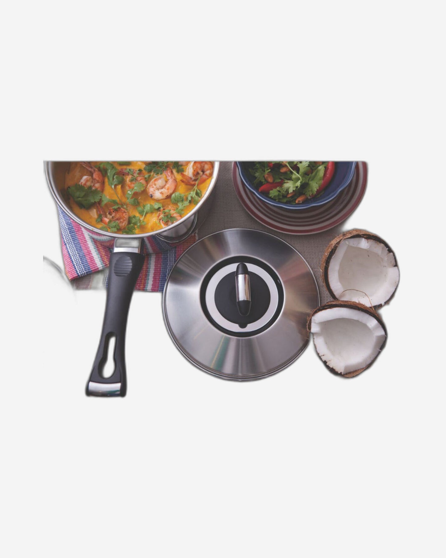 ترامونتينا منذ عام 1911، صنع في البرازيل، قدر ترامونتينا سولار من الفولاذ المقاوم للصدأ مع غطاء ومقبض طويل وقاعدة ثلاثية الطبقات، 24 سم، 4.7 لتر