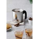 ترامونتينا منذ عام 1911، صنع في البرازيل، غلاية حليب ترامونتينا أليجرا من الفولاذ المقاوم للصدأ بمقبض من الباكليت، 12 سم، 1.4 لتر