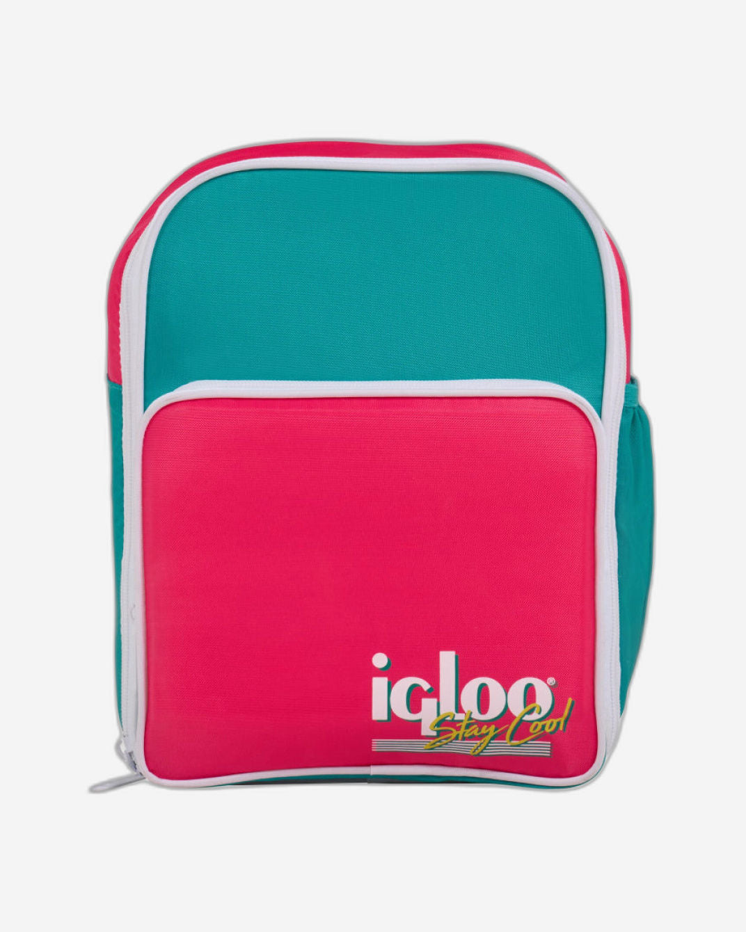00063073-Igloo - حقيبة غداء ريترو قابلة للتحويل - لون اليشم الداكن /
 أرجواني غامق /
 لايف واير الأصفر