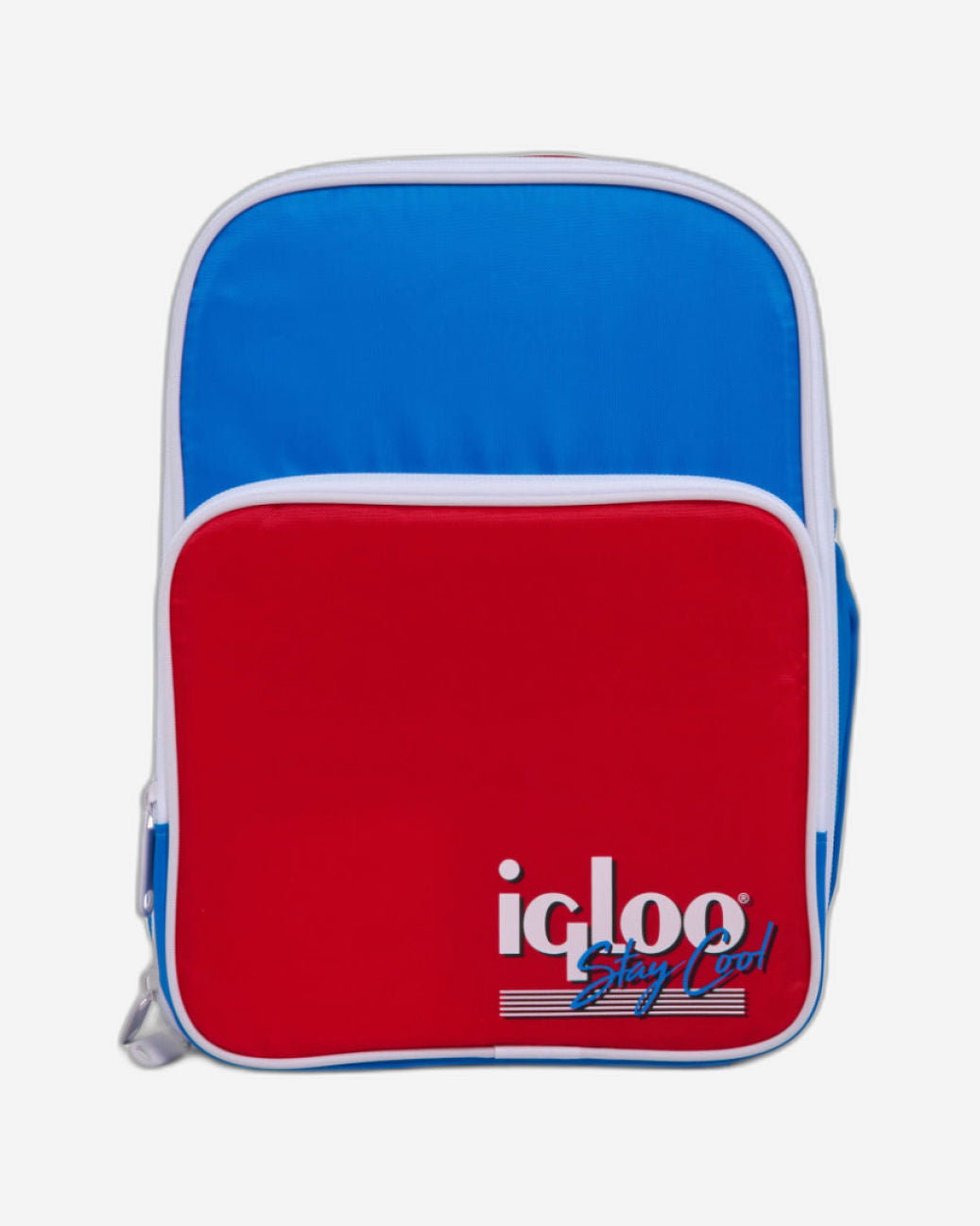 00063075-Igloo - حقيبة غداء ريترو قابلة للتحويل - نجمة حمراء / أزرق داكن / أزرق بودرة
