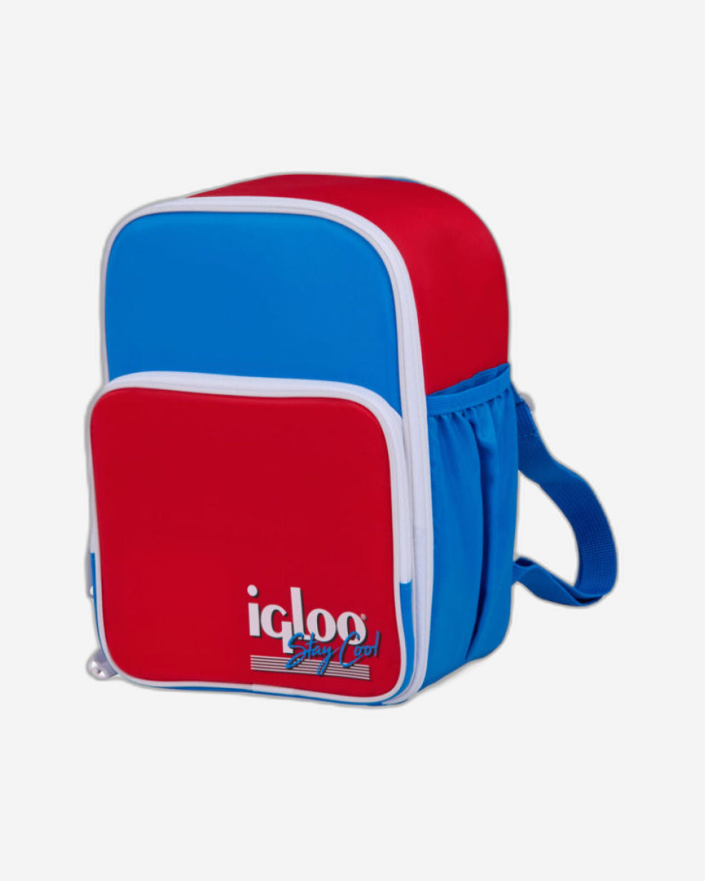 00063075-Igloo - حقيبة غداء ريترو قابلة للتحويل - نجمة حمراء / أزرق داكن / أزرق بودرة