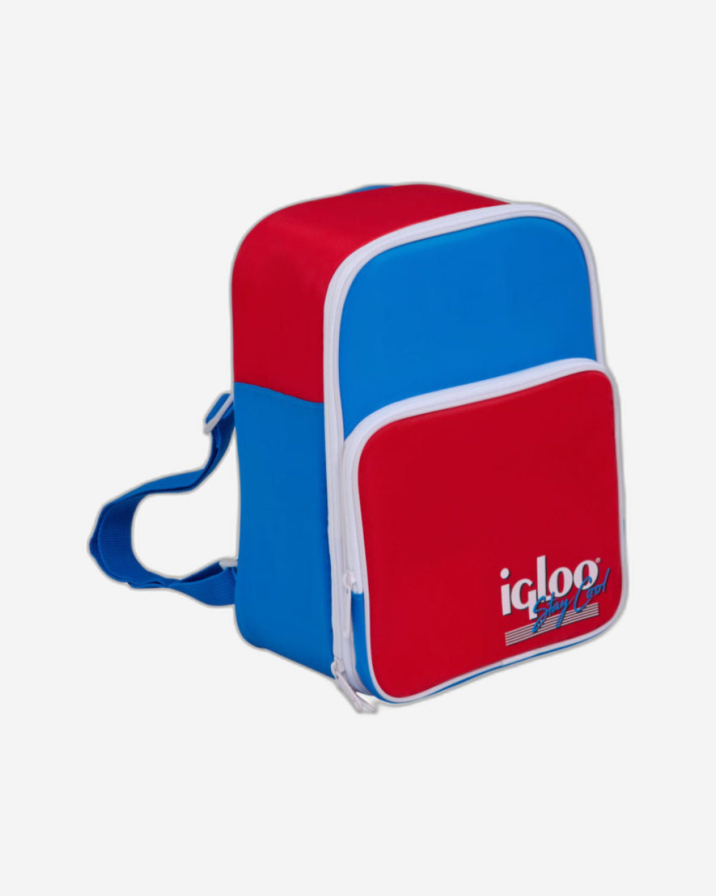 00063075-Igloo - حقيبة غداء ريترو قابلة للتحويل - نجمة حمراء / أزرق داكن / أزرق بودرة