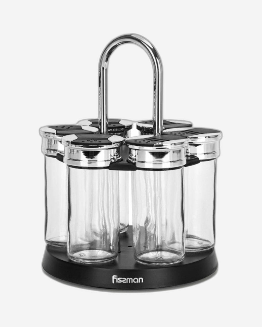 فيسمان - برطمانات تخزين التوابل، 7 قطع، مع غطاء وحامل، متعدد الألوان