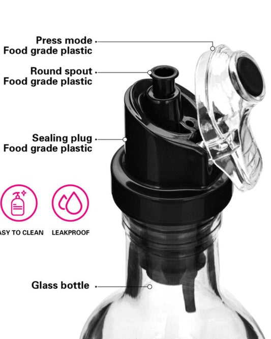 زجاجة زيت وخل فيسمان، قطعتان، شفافة، 500 مل