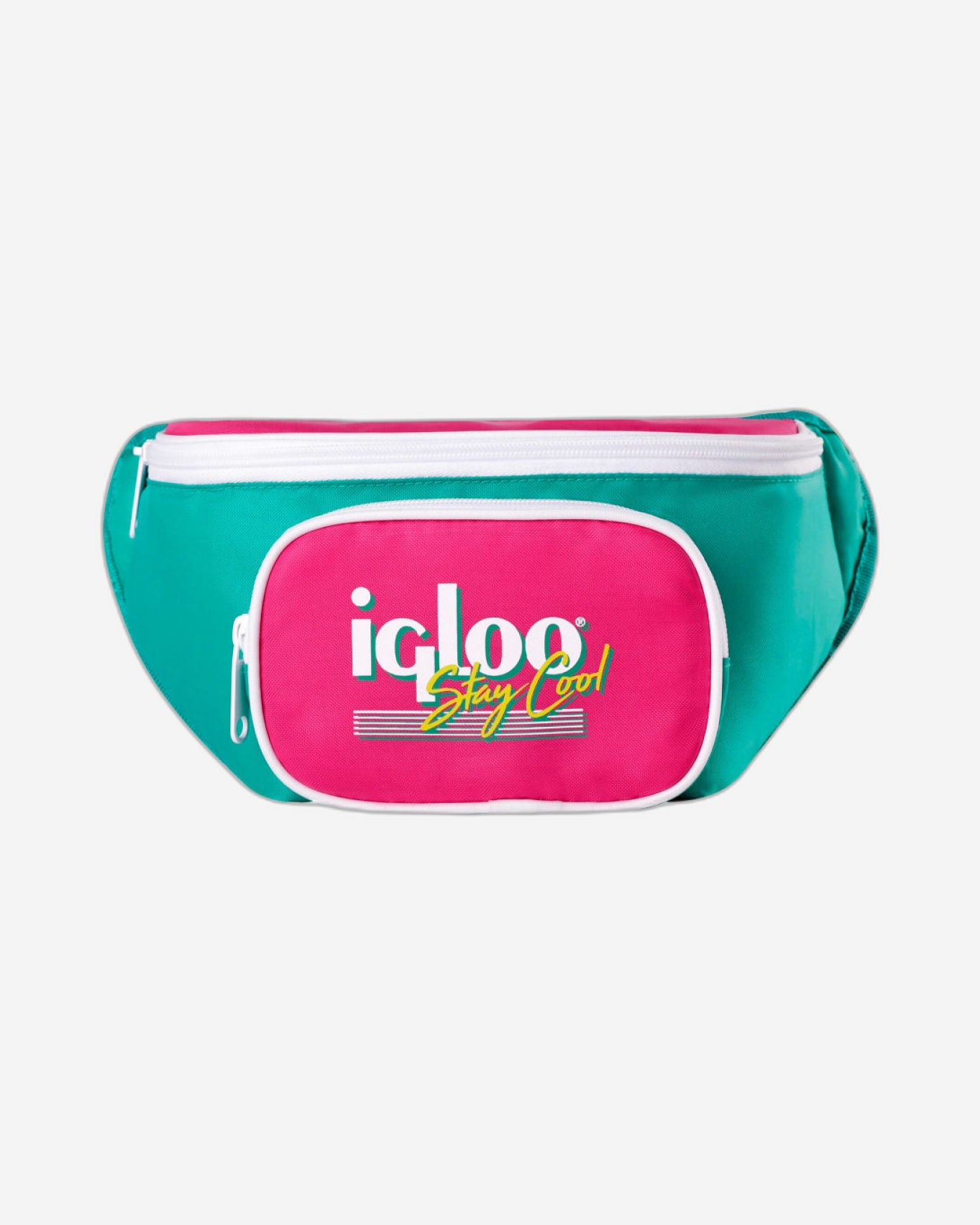 00065477-Igloo-حقيبة تبريد بتصميم ريترو - لون اليشم الداكن/الأرجواني الغامق/الأصفر الحي