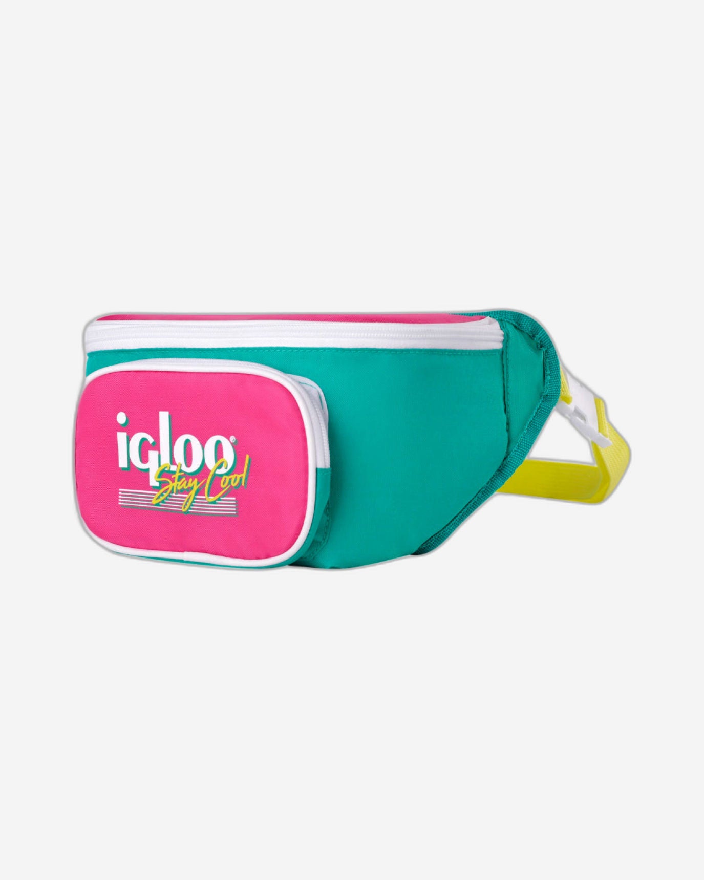 00065477-Igloo-حقيبة تبريد بتصميم ريترو - لون اليشم الداكن/الأرجواني الغامق/الأصفر الحي