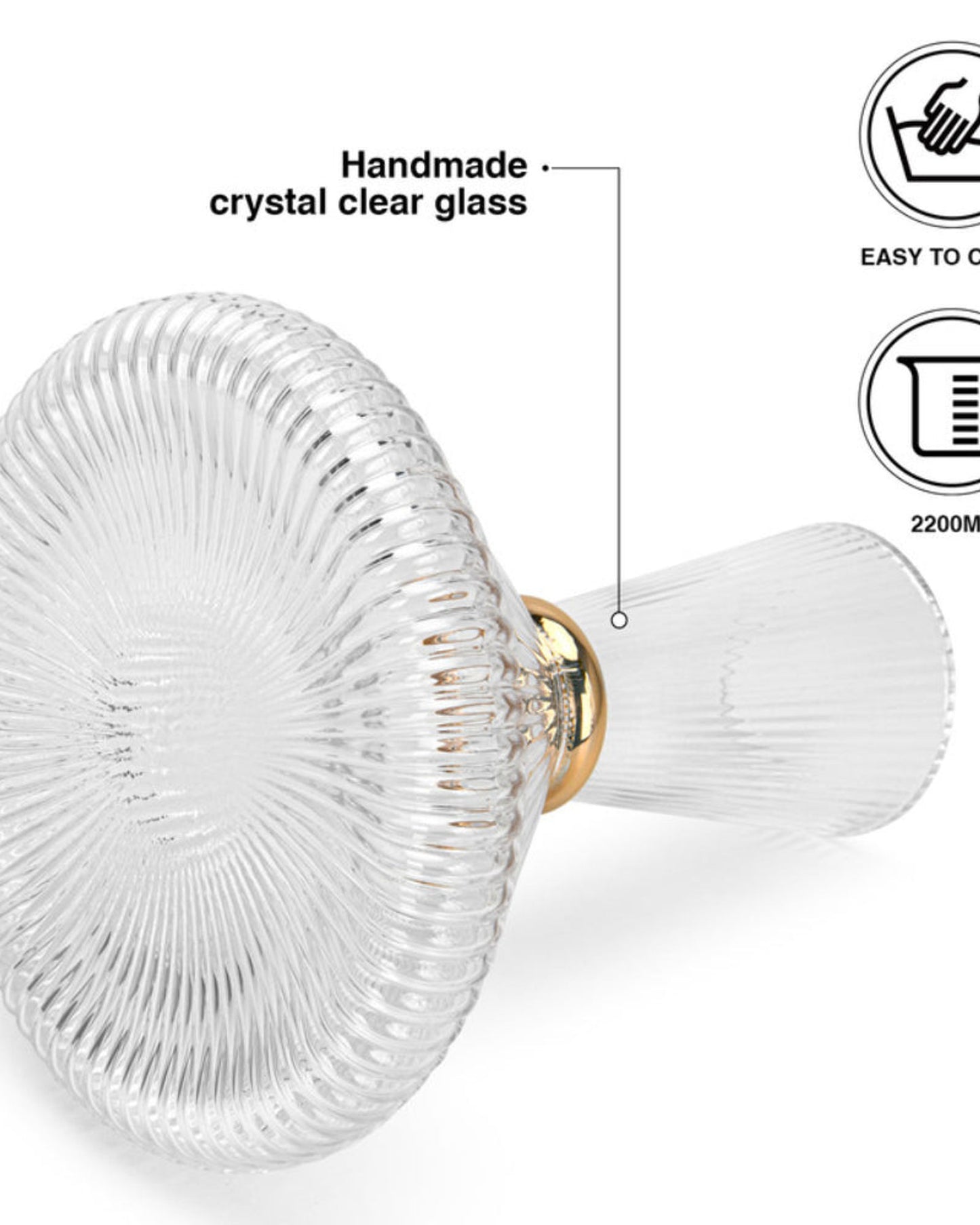 ديكانتر فيسمان زجاجي سعة 2200 مل