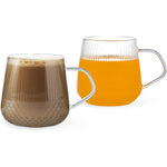 أكواب فيسمان من قطعتين، سعة 410 مل، مصنوعة من زجاج البورسليكات