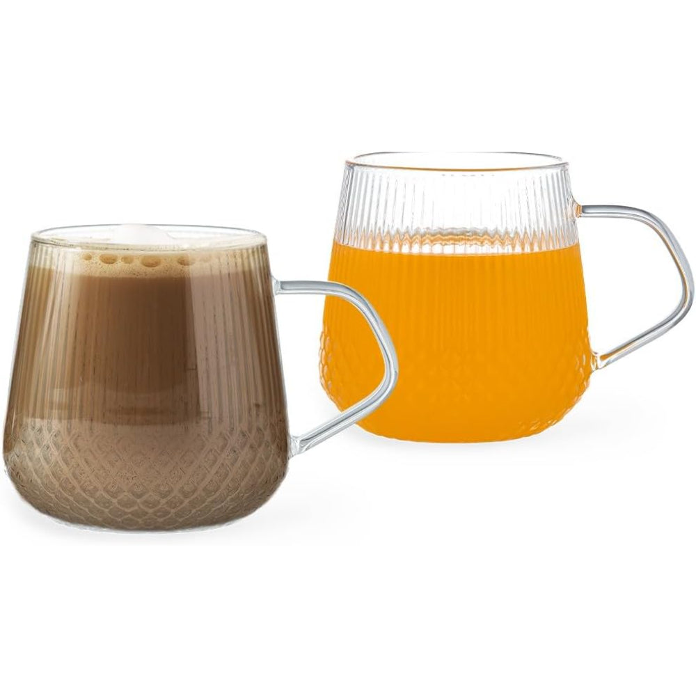 أكواب فيسمان من قطعتين، سعة 410 مل، مصنوعة من زجاج البورسليكات