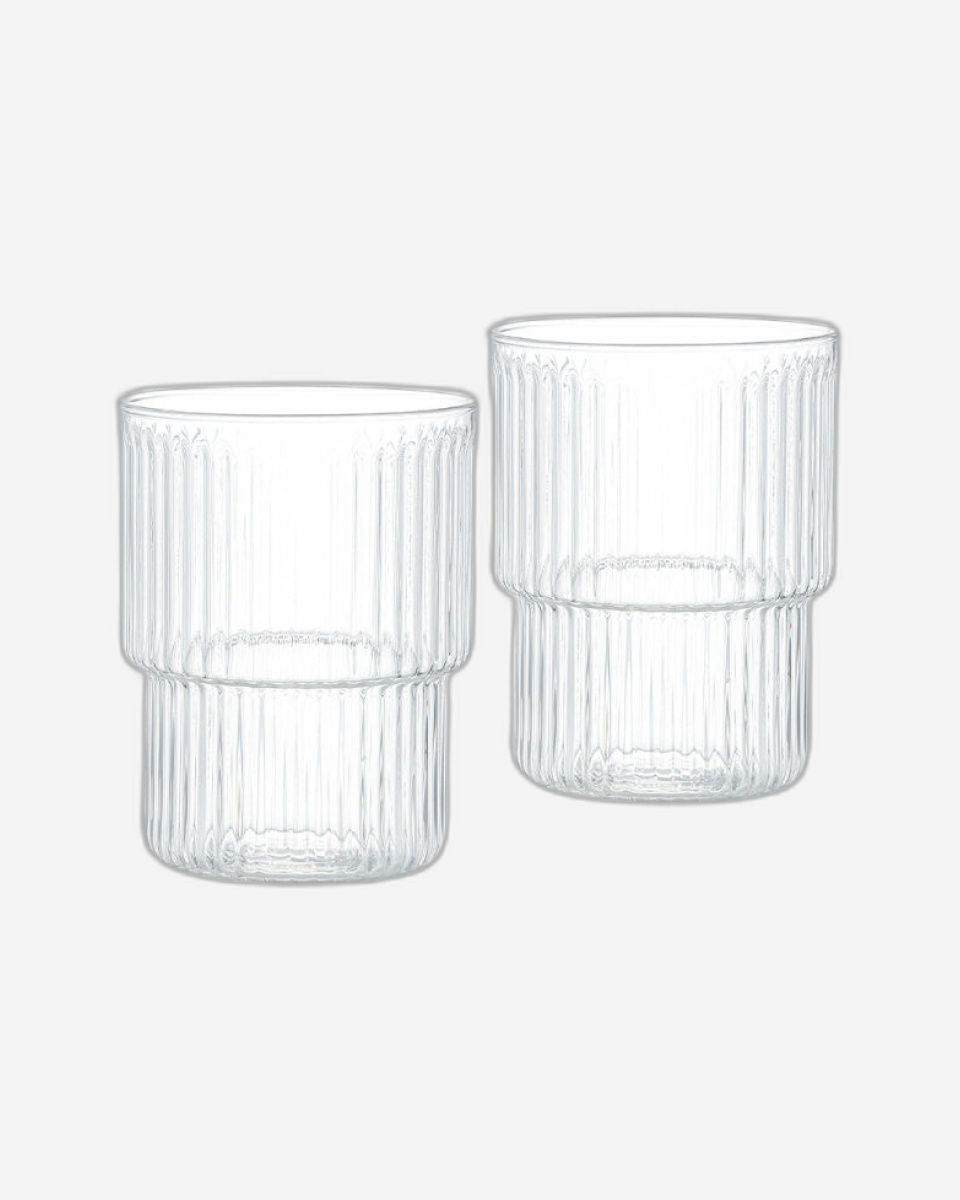 أكواب فيسمان الزجاجية، قطعتان، سعة 370 مل، مصنوعة من زجاج البورسليكات