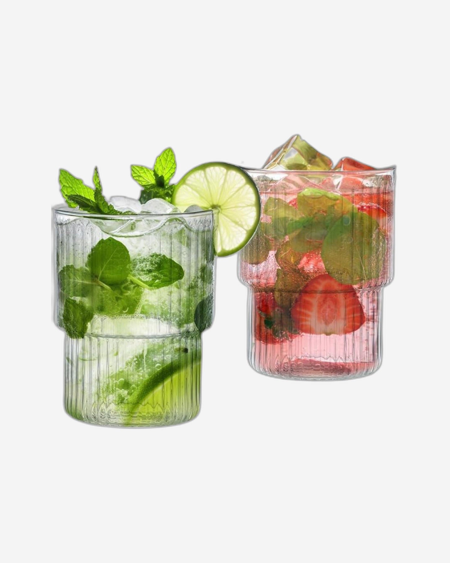 أكواب فيسمان الزجاجية، قطعتان، سعة 370 مل، مصنوعة من زجاج البورسليكات