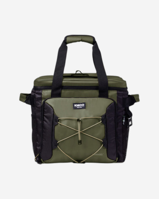 00066322-Igloo-مبرد أسطواني قابل للطي للتخييم صديق للبيئة، 40 علبة - زيتوني