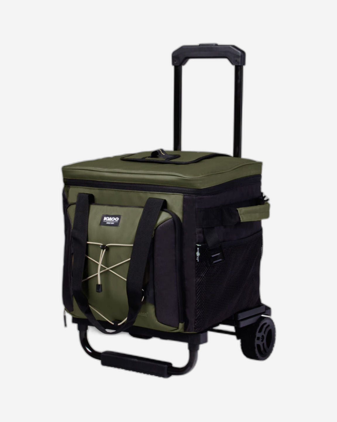 00066322-Igloo-مبرد أسطواني قابل للطي للتخييم صديق للبيئة، 40 علبة - زيتوني