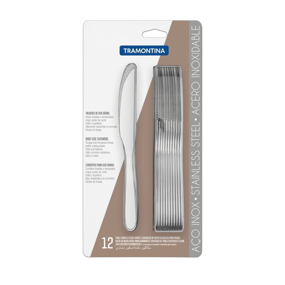 ترامونتينا منذ عام ١٩١١، صُنع في البرازيل، ١٢ قطعة من سكاكين شرائح اللحم المصنوعة من الفولاذ المقاوم للصدأ من ترامونتينا ماريسياس
