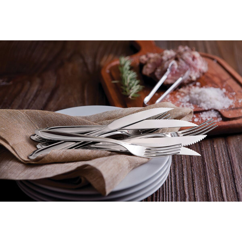 ترامونتينا، منذ عام ١٩١١، صُنع في البرازيل، طقم أدوات مائدة من الفولاذ المقاوم للصدأ، ١٦ قطعة