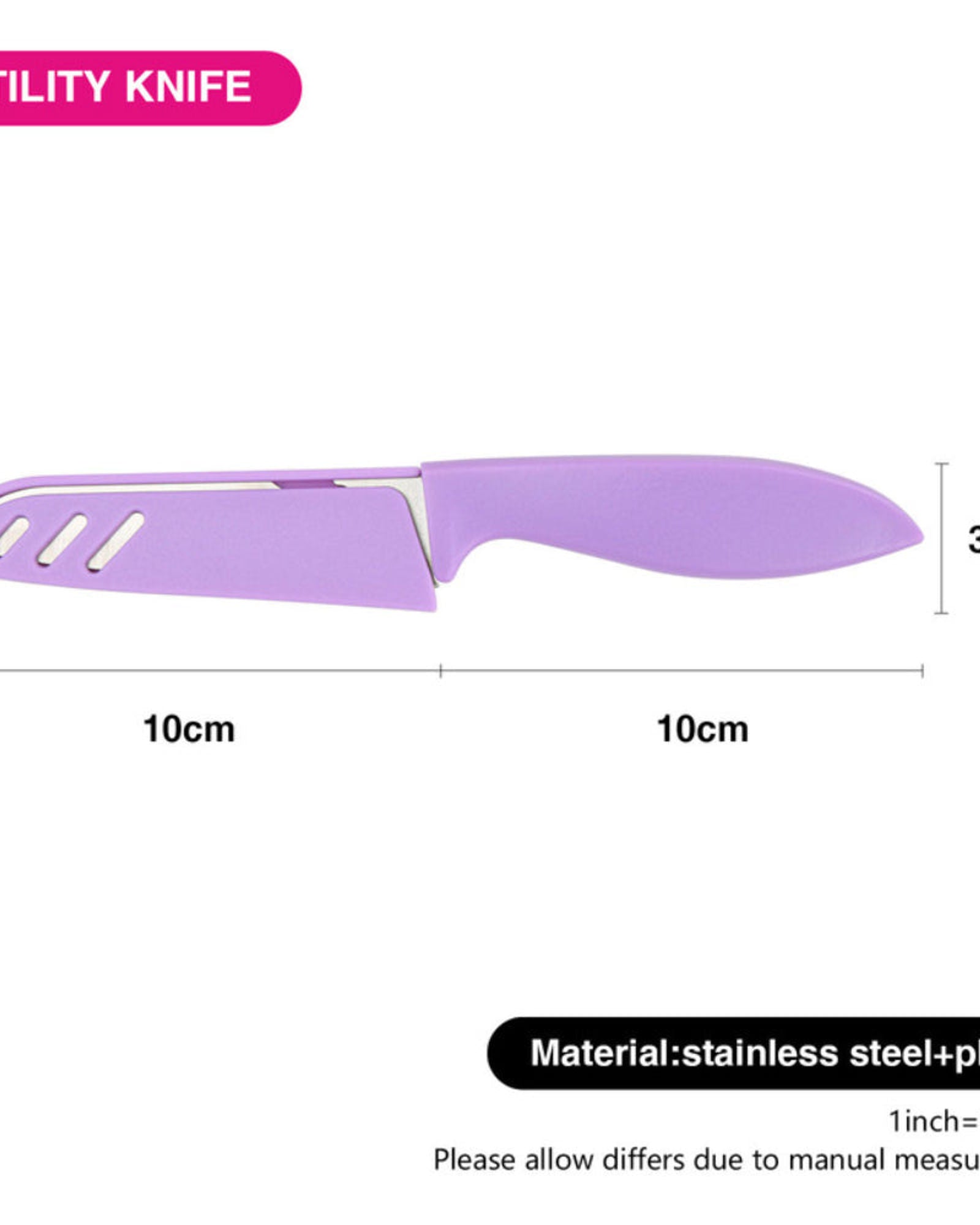 سكين فيسمان متعدد الاستخدامات للخضراوات والفواكه مع غمد أرجواني 21 سم