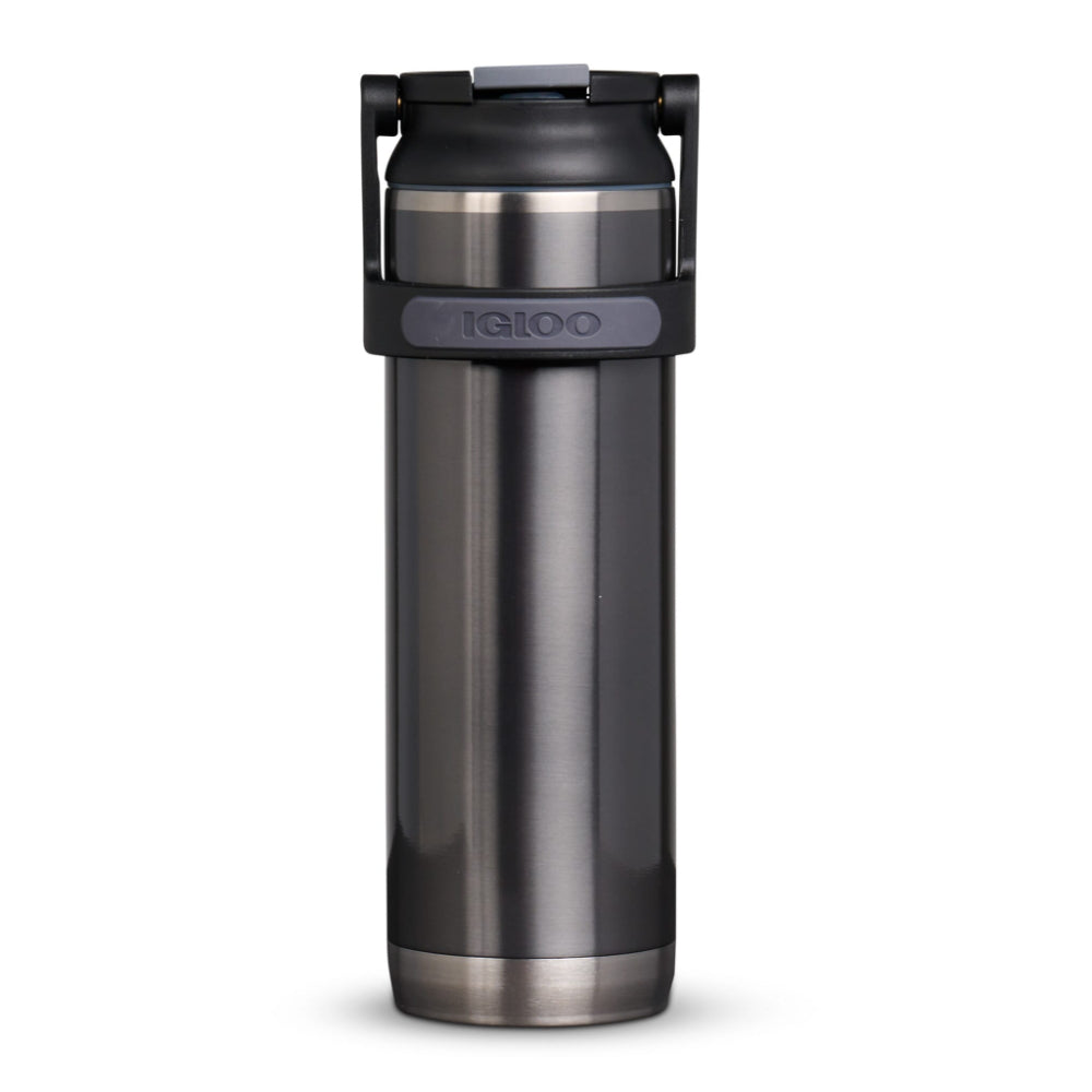 00071085-Igloo-20 Oz Stainless Steel Sport Sipper Bottle - Carbonite