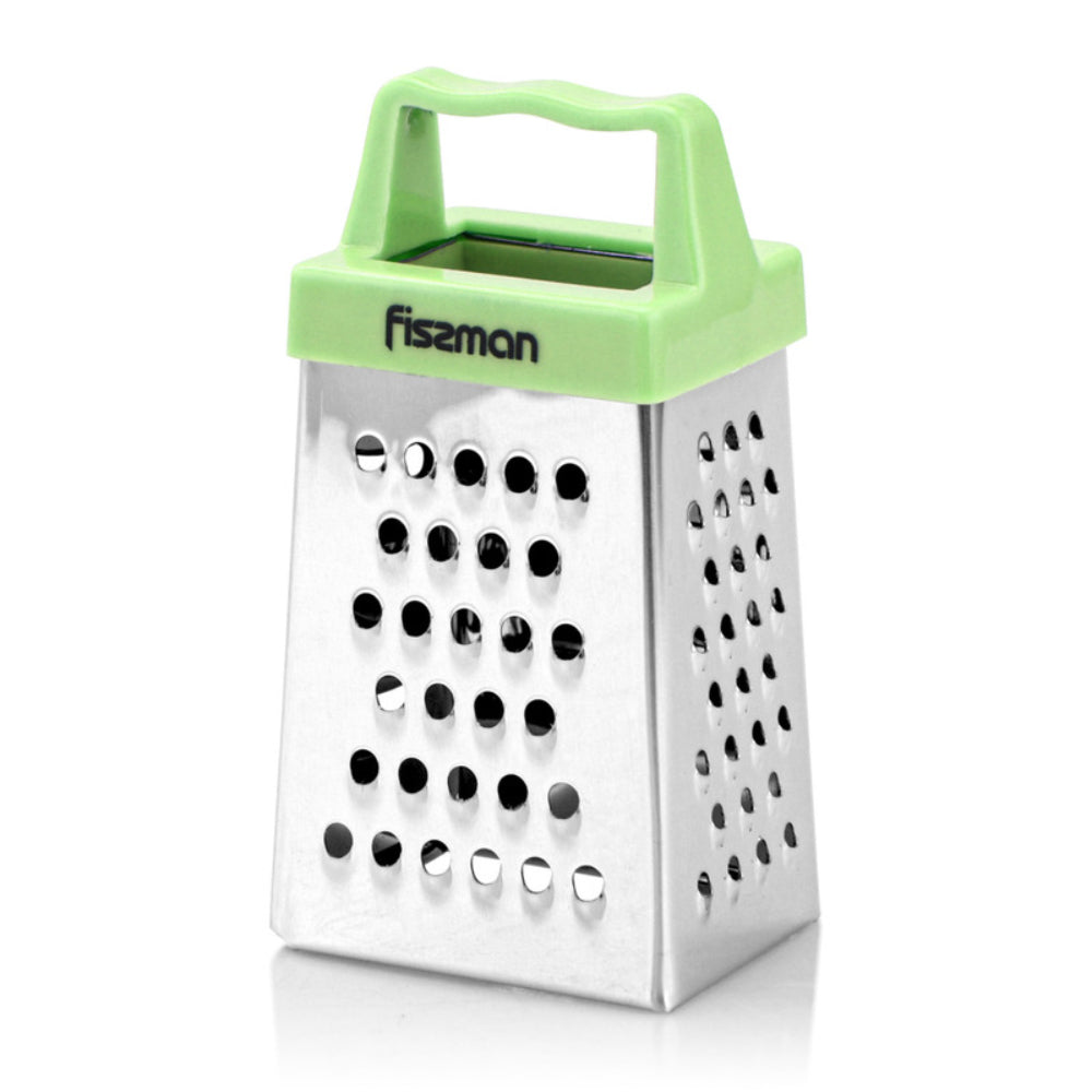 Fissman 3-Sided MINI Grater 3inch Multifunctional Handheld Cheese Peel Ref Magnet Green