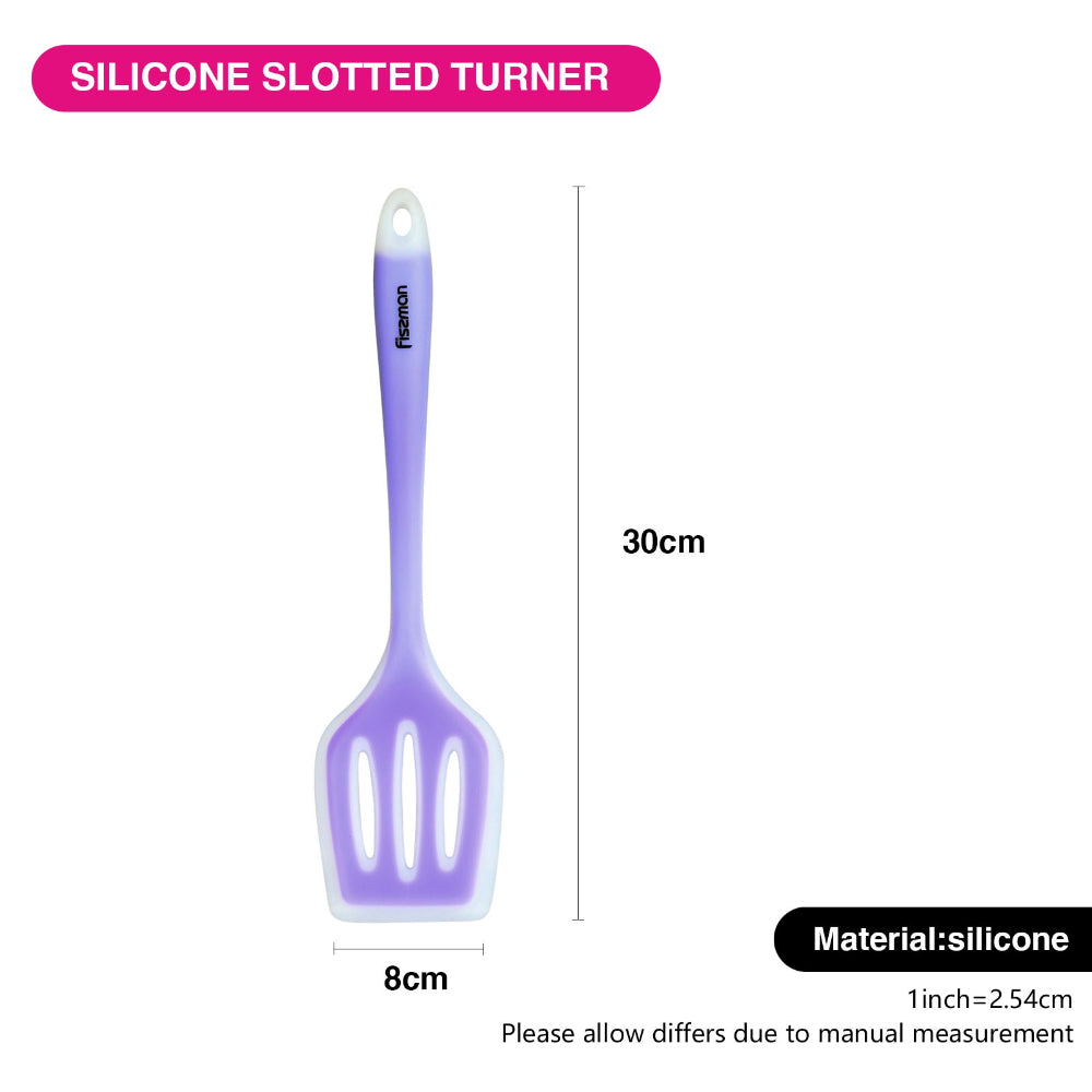 ملعقة فيسمان السيليكونية المشقوقة، أرجوانية اللون، 29 سم، سلسلة أكواريل