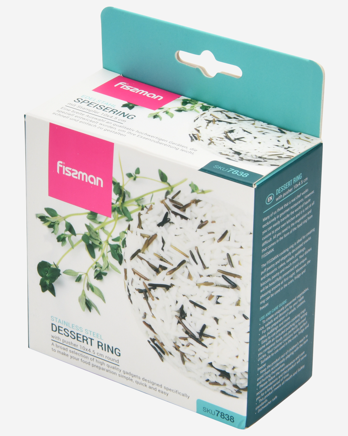 Fissman Dessert Ring Stainless Steel 10x4.5cm with Pusher