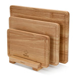 Fissman 3-Piece Cutting Boards 35cm, 30cm, 25cm With Stand Rubber Wood