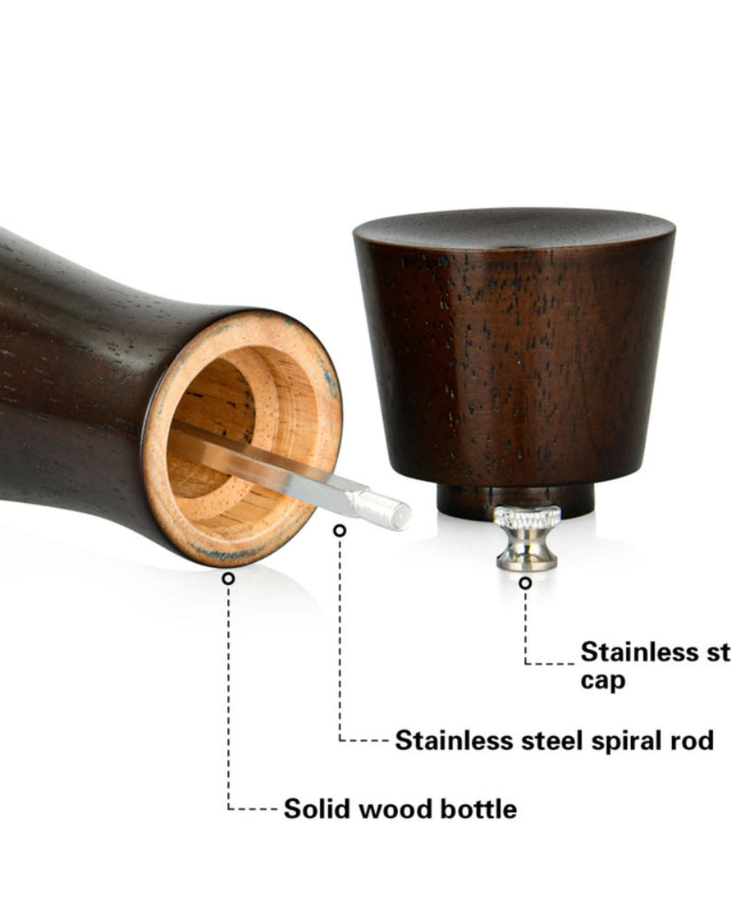 مطحنة فلفل على شكل رخ من فيسمان، لون بني داكن، 21 × 6 سم
