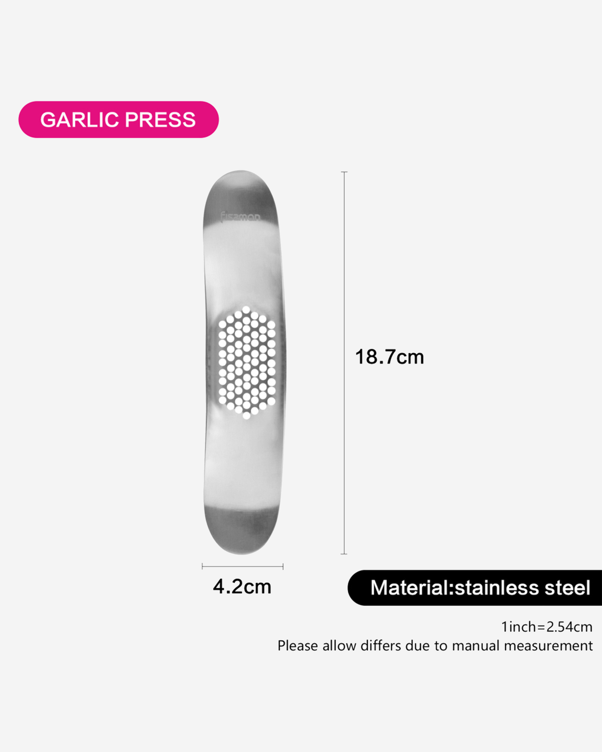 Fissman Garlic Press Stainless Steel 18cm