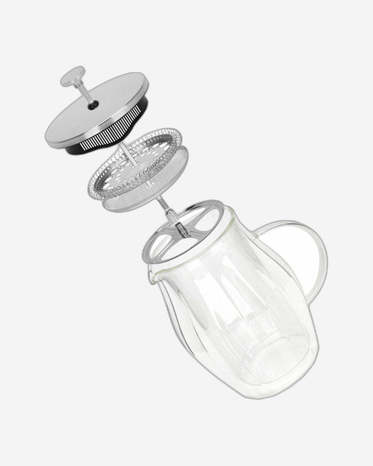 مكبس قهوة فرنسي من فيسمان، جدار مزدوج، فضي، سعة 600 مل