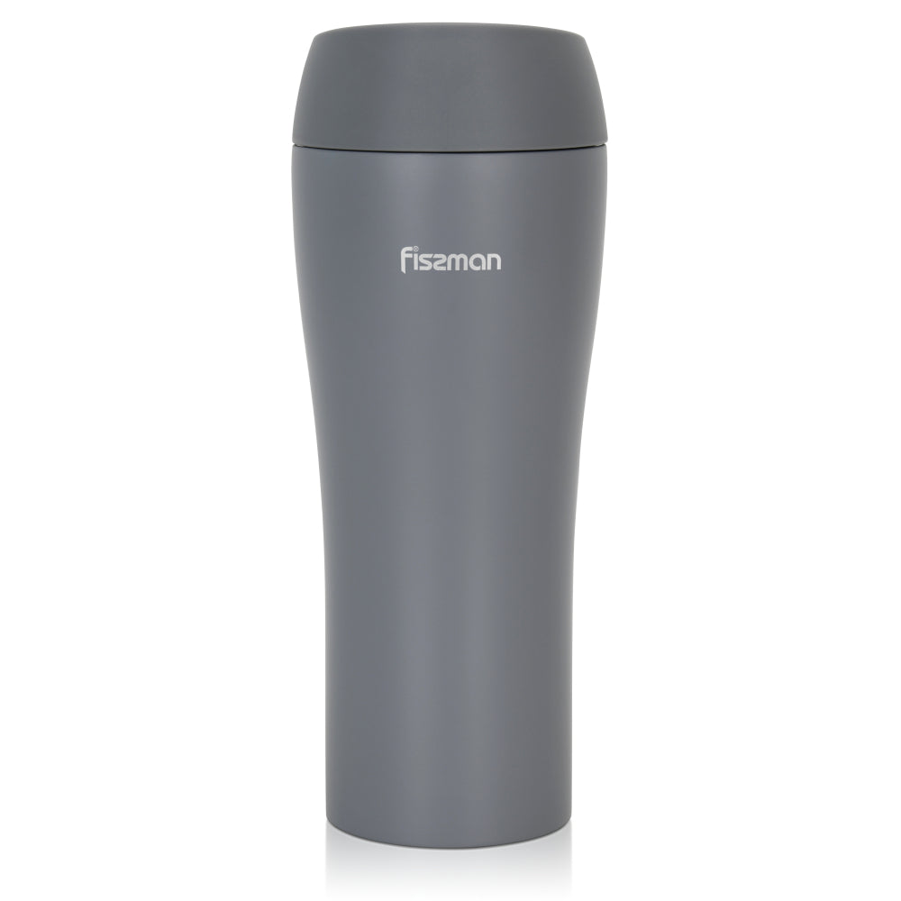 Fissman Double Wall Vacuum Travel Mug 420ml, Color Grey Stainless Steel